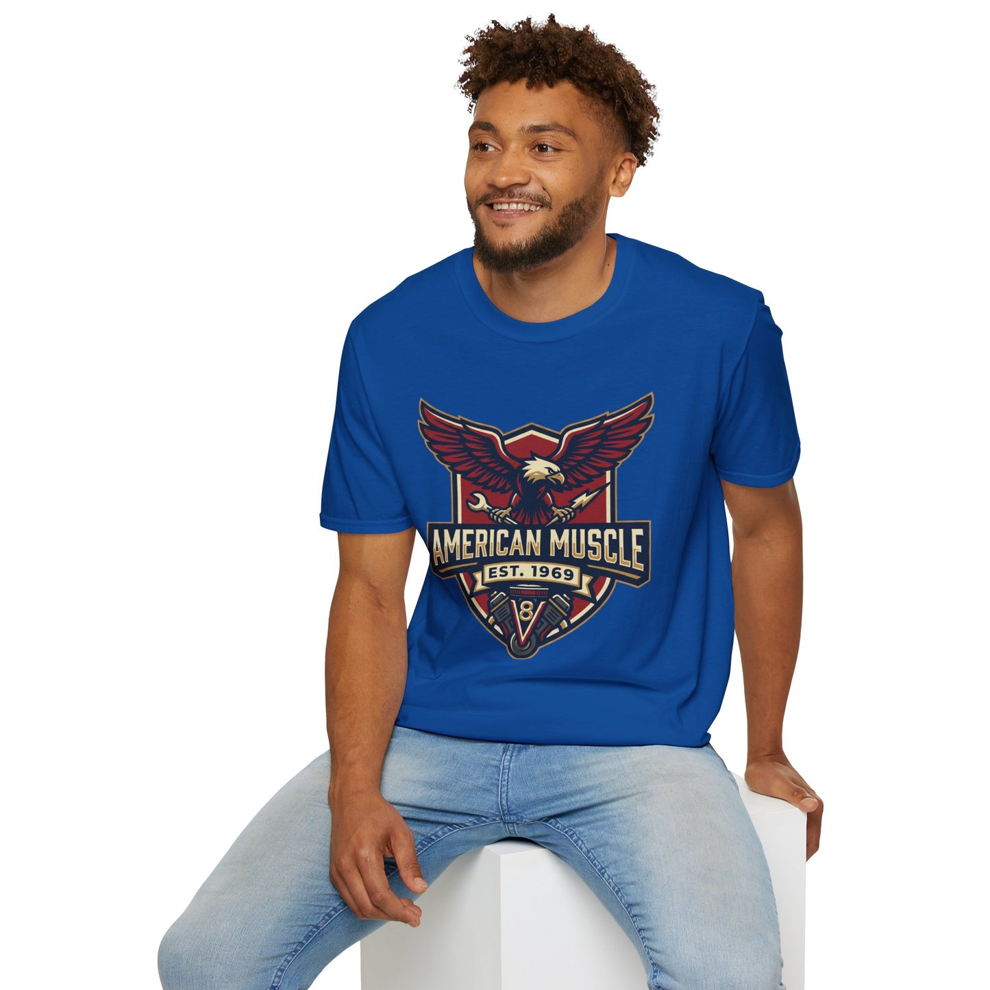 American Muscle Eagle T-Shirt — Vintage V8 Car Lover Tee