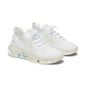 Women’s White Mesh Sneakers — Lightweight Breathable Athletic Shoes with Color-Accent Sole