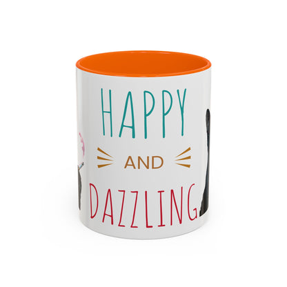 Happy and Dazzling smoking cat Cat Accent Coffee Mug — Cute Black Cat Coffee Cup (11/15oz) (free shipping)