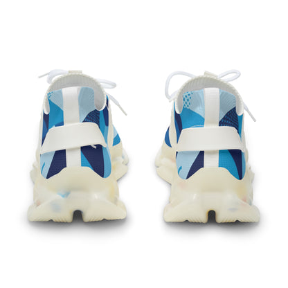 men's Blue Geometric Mesh Sneakers — Men's Athletic Shoes (free shipping)