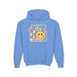 Girls Youth Hoodie – Retro 'JOY' Smiley Graphic Kids Sweatshirt