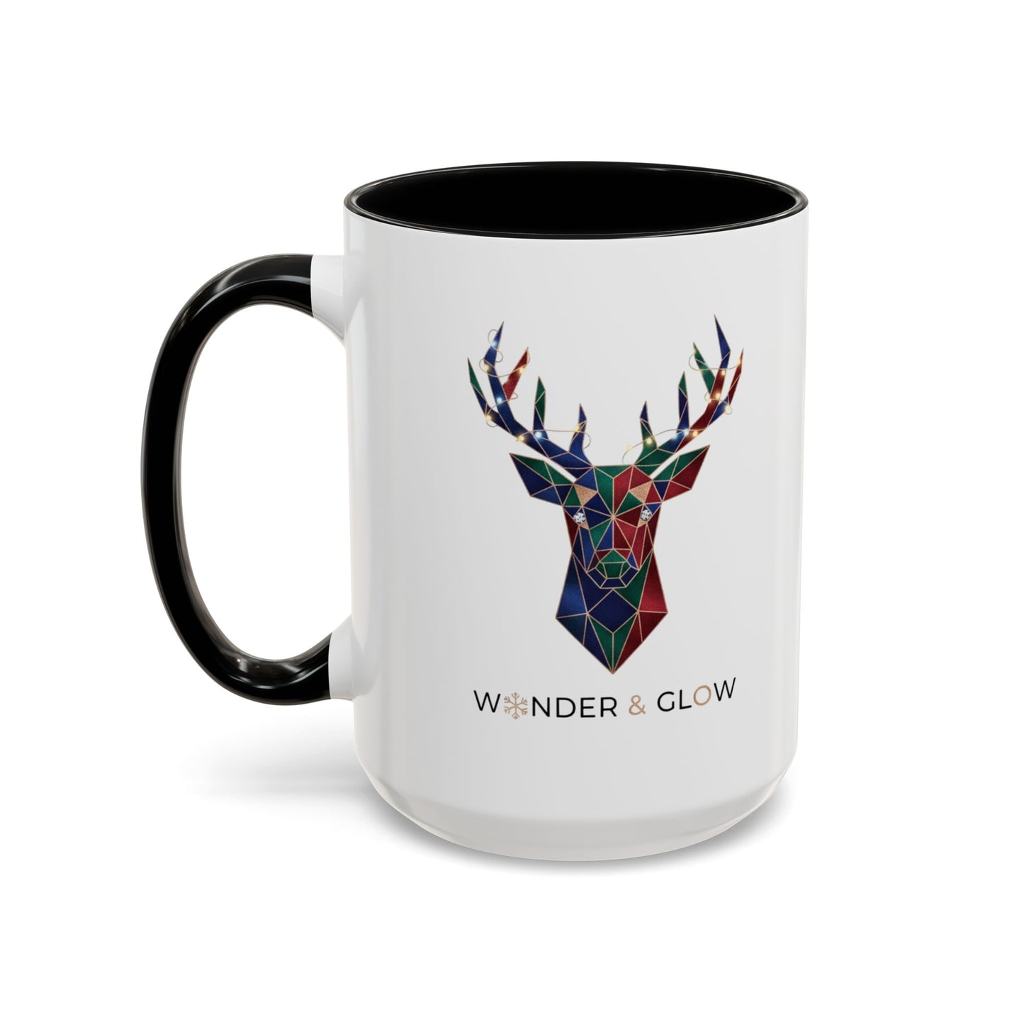 Geometric Stag Accent Coffee Mug — "Wonder & Glow" 11/15oz