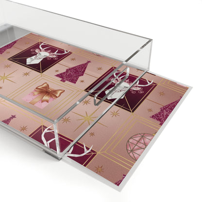 Festive Acrylic Serving Tray with Holiday Design