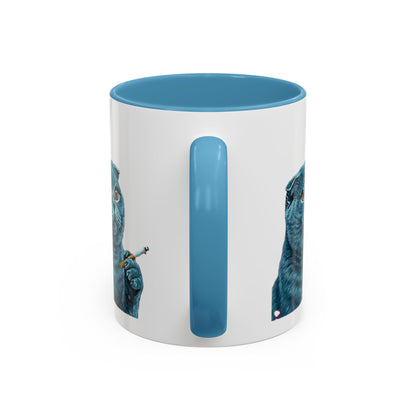 Happy and Dazzling Accent Coffee Mug — Cute Cat Art, Motivational Tea & Coffee Cup (free shipping)