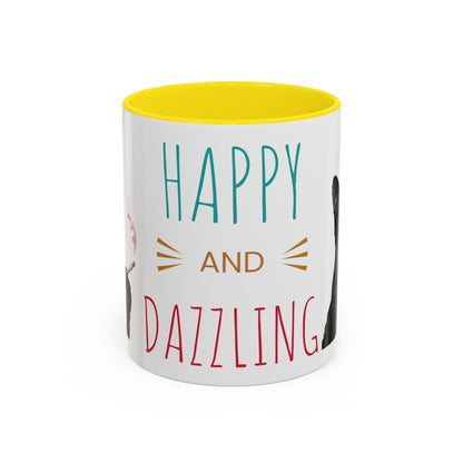 Happy and Dazzling smoking cat Cat Accent Coffee Mug — Cute Black Cat Coffee Cup (11/15oz) (free shipping)