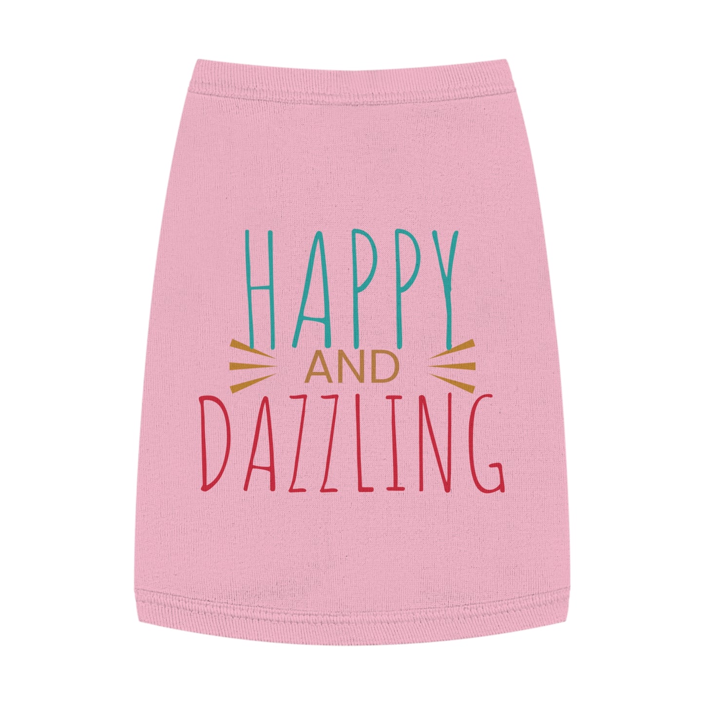 Happy and Dazzling Pet Tank Top — Colorful Graphic Dog Shirt for Everyday Wear