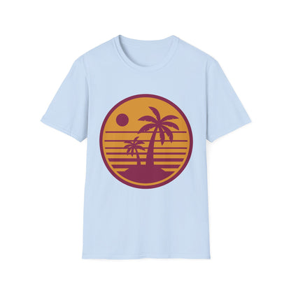 Retro Palm Sunset T-Shirt — Vintage Beach Palm Tree Tee