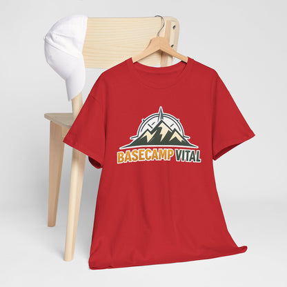 Base Camp Vital Mountain Compass Crewneck T-Shirt | Outdoor Hiking Graphic Tee | Midweight Cotton Trail Shirt (free shipping)