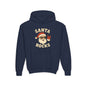 Youth Hoodie — "Santa Rocks" Cool Santa Christmas Sweatshirt