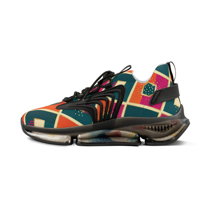 Men's Mesh Sneakers — Colorful Geometric Pattern Athletic Shoes (free shipping)