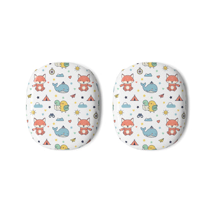 Animal themed kids Headphones — Cute Woodland Animals Pattern (Fox, Whale, Turtle) (free shipping)