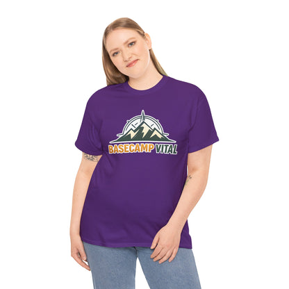Base Camp Vital Mountain Compass Crewneck T-Shirt | Outdoor Hiking Graphic Tee | Midweight Cotton Trail Shirt (free shipping)