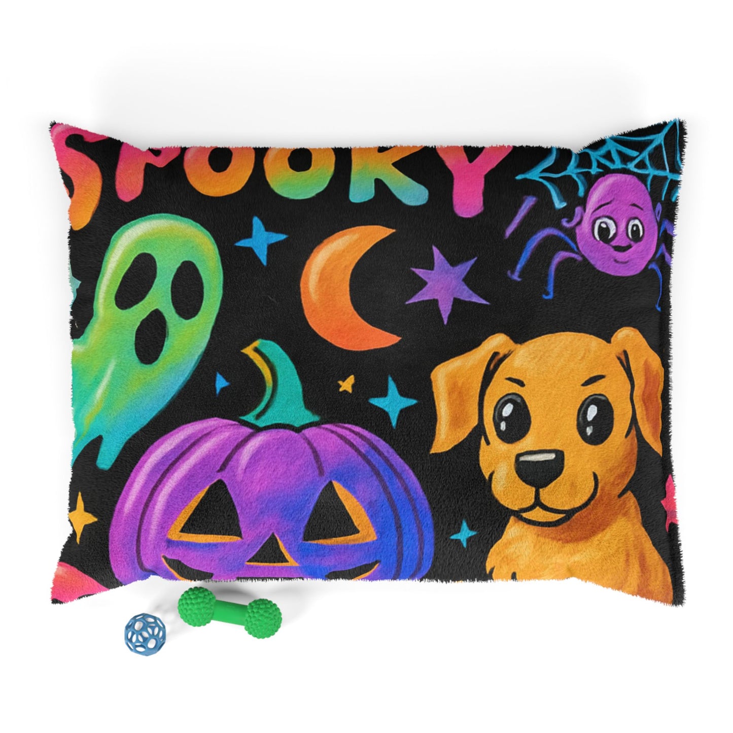 Spooky Pet Bed with Halloween Design, Cozy Dog Bed, Fun Cat Bed, Pet Sleep Pad, Seasonal Pet Accessory