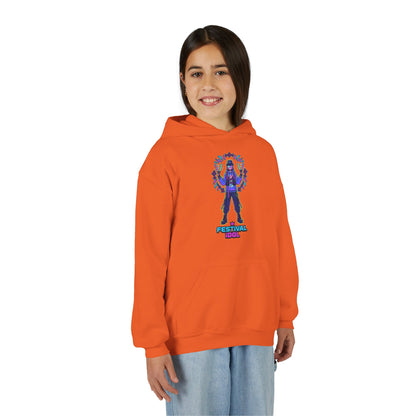 Youth Hoodie — Neon k-Pops Gamer Girl Graphic “Pixel Pal” Streetwear