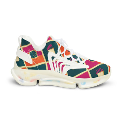 Men's Mesh Sneakers — Colorful Geometric Pattern Athletic Shoes (free shipping)