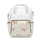 Elegant Pink Bow & Pearl Pattern Diaper Backpack