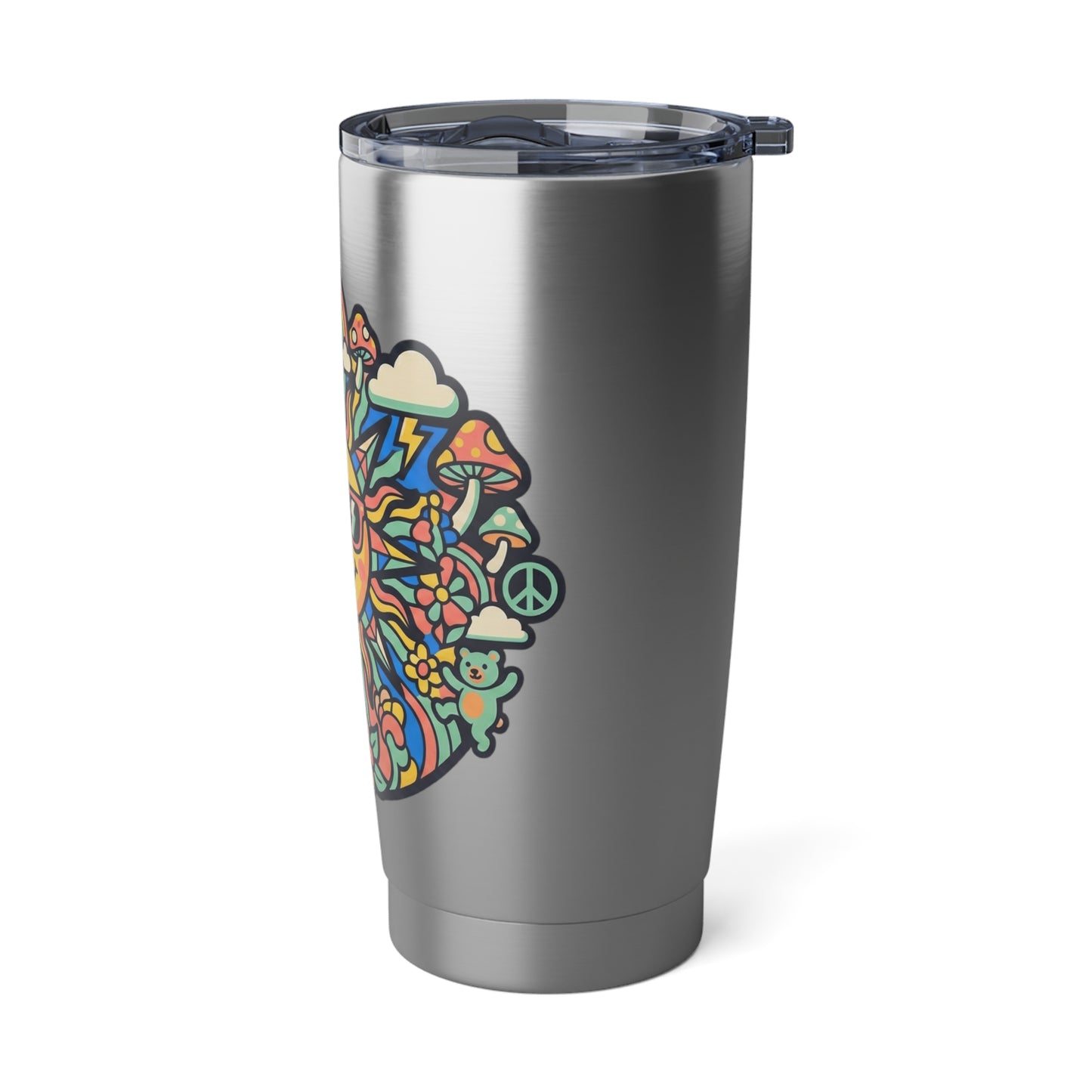 20oz Tumbler — Retro Sun with Sunglasses Travel Mug