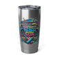 20oz Tumbler — Stainless Steel Travel Cup- 'Rebel City' neon spray paint