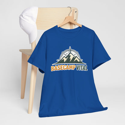 Base Camp Vital Mountain Compass Crewneck T-Shirt | Outdoor Hiking Graphic Tee | Midweight Cotton Trail Shirt (free shipping)