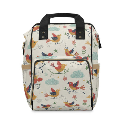 Boho - Birds & Blooms Multifunctional Diaper Backpack — Cute Floral Baby Travel Bag