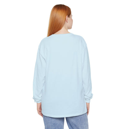 Women’s Chambray, Light blue Garment-Dyed Long Sleeve Tee - Casual Comfort for All Seasons