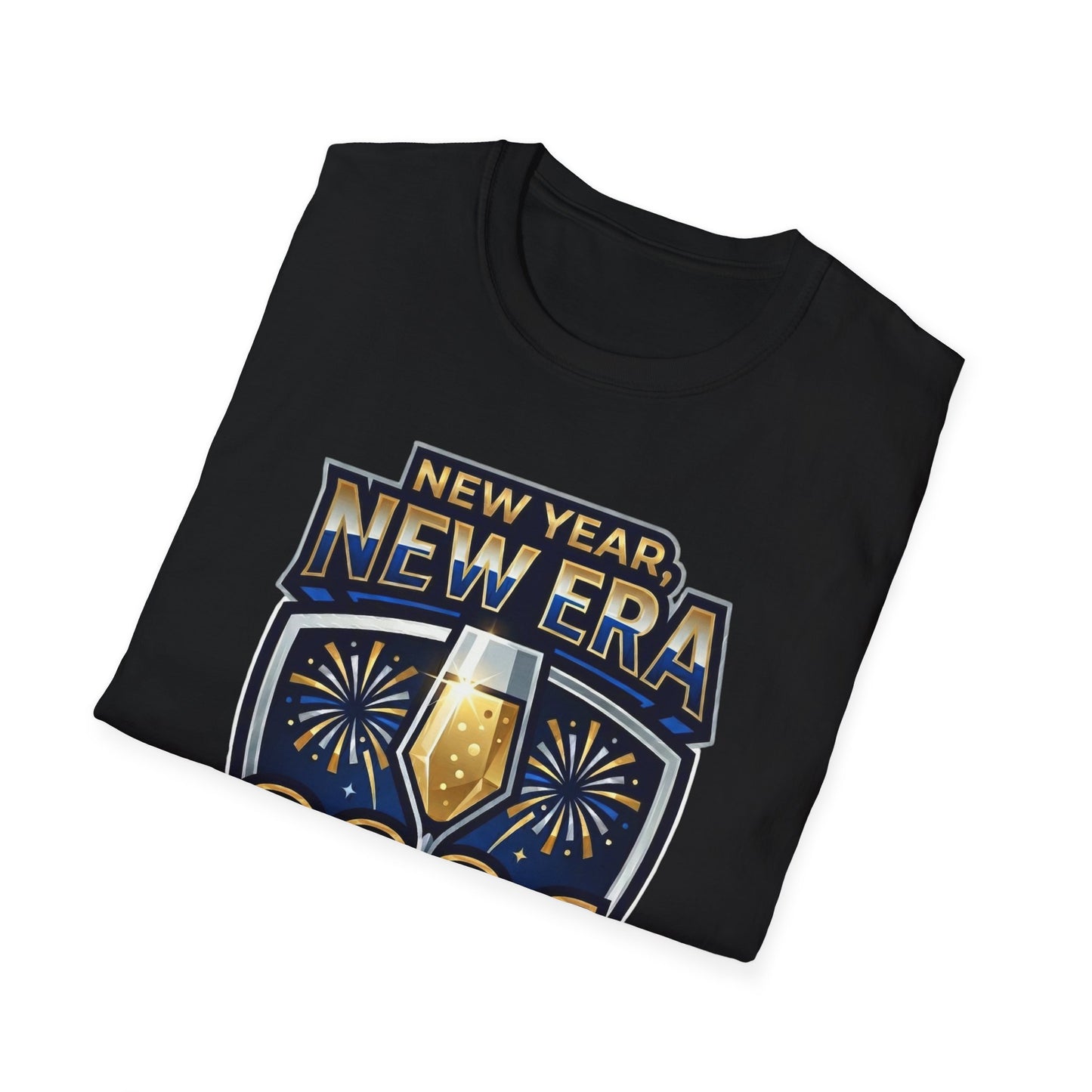 New Year 2026 T-Shirt – "New Year, New Era" Champagne & Fireworks Celebration Tee