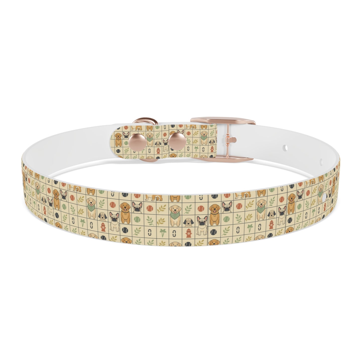 Vintage Puppy Pattern Dog Collar – Cute Retro Dogs & Bones Design