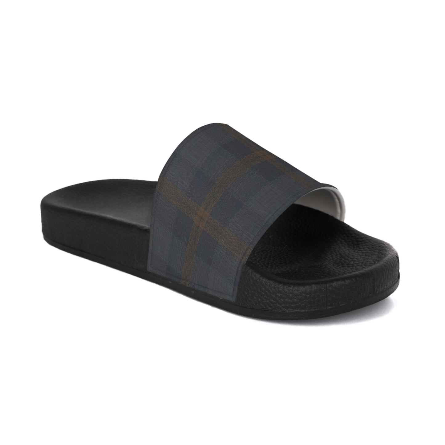 Men's Slide Sandals Distressed Micro-Houndstooth / Blurred Glen Plaid