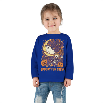 Toddler Halloween Long Sleeve Tee, Spooky Fun Crew Shirt, Kids Halloween Apparel, Fall Outfit for Toddlers, Halloween Party Wear
