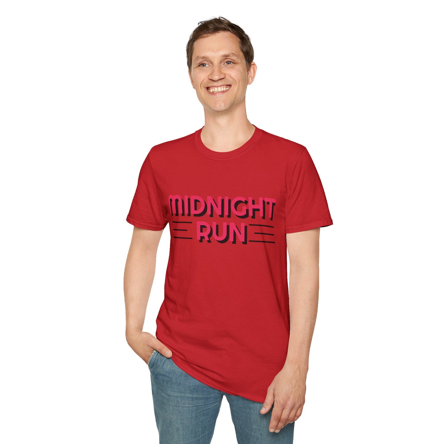 Midnight Run T-Shirt — Retro Pink Track Graphic Tee