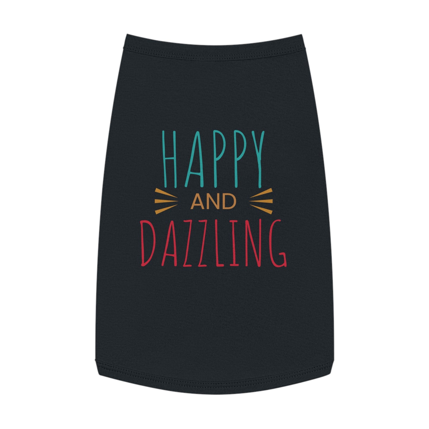Happy and Dazzling Pet Tank Top — Colorful Graphic Dog Shirt for Everyday Wear