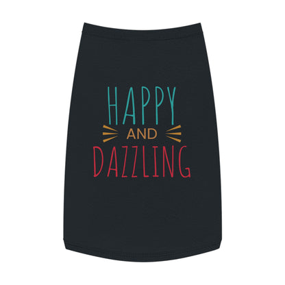 Happy and Dazzling Pet Tank Top — Colorful Graphic Dog Shirt for Everyday Wear