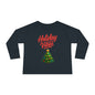 Holiday Vibes unisex Toddler Long Sleeve Tee – Cute Christmas Tree Kids Shirt