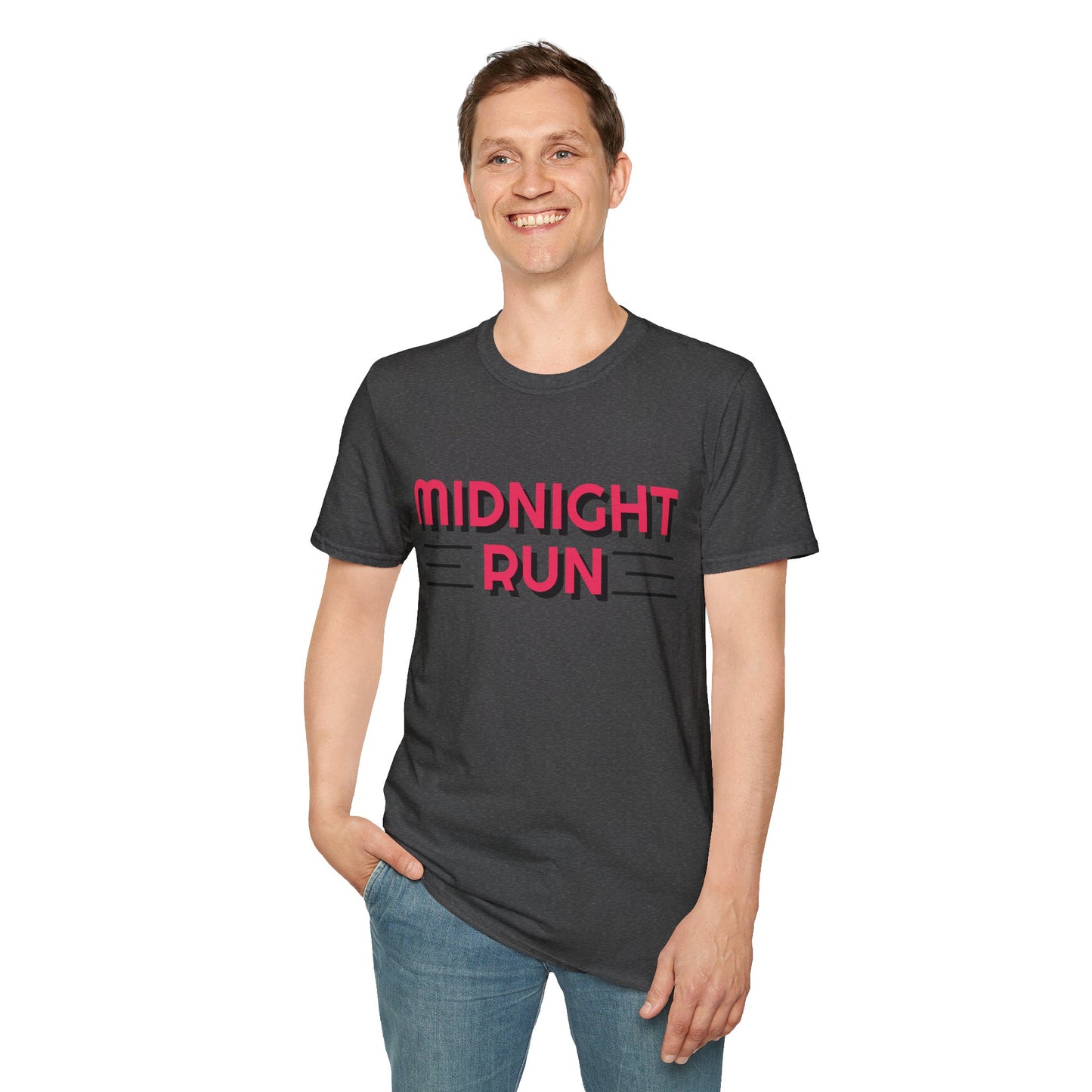 Midnight Run T-Shirt — Retro Pink Track Graphic Tee