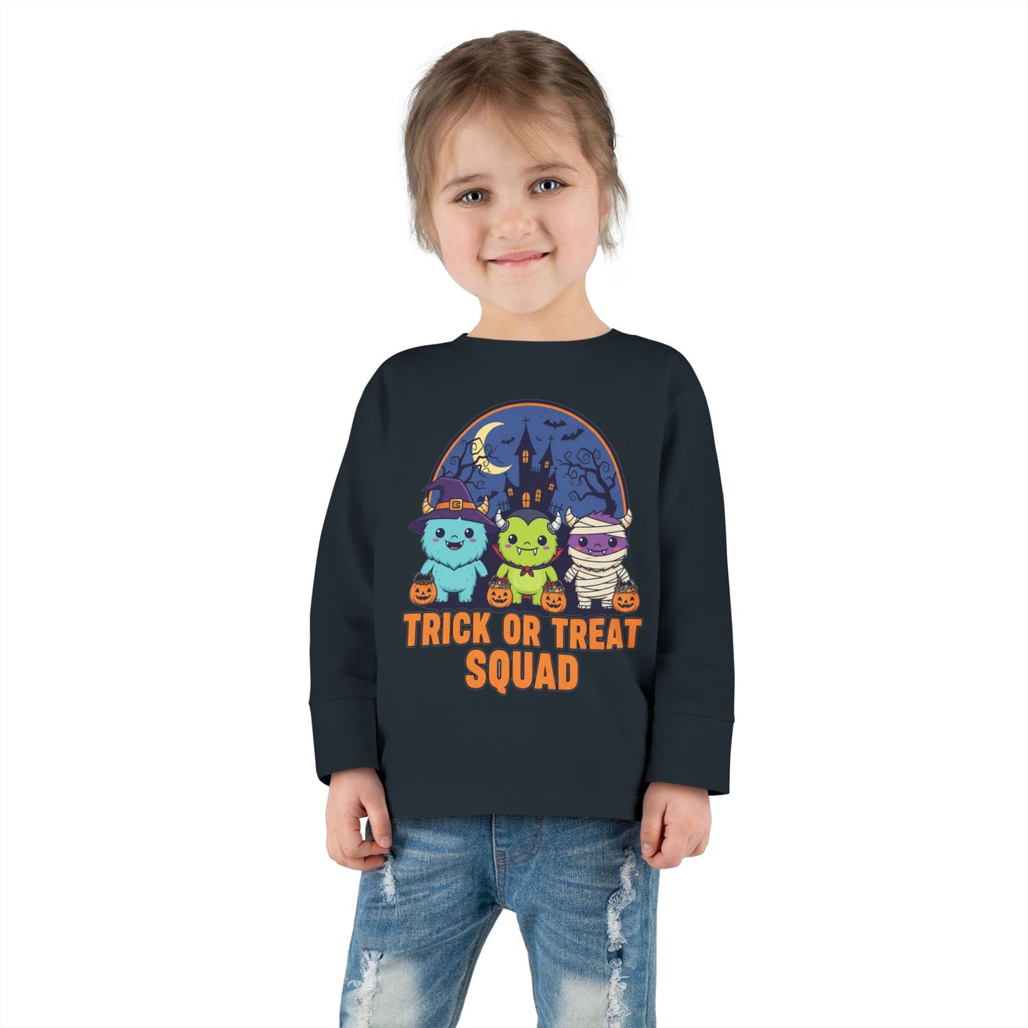 Toddler Halloween Long Sleeve Tee - Trick or Treat Squad, Cute Kids Shirt, Halloween Costume Tee, Toddler Fall Apparel, Kids Halloween [...]