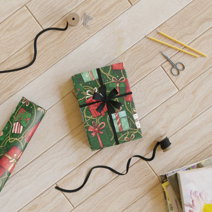 Holiday Gift Wrapping Paper Roll - Festive Presents Design