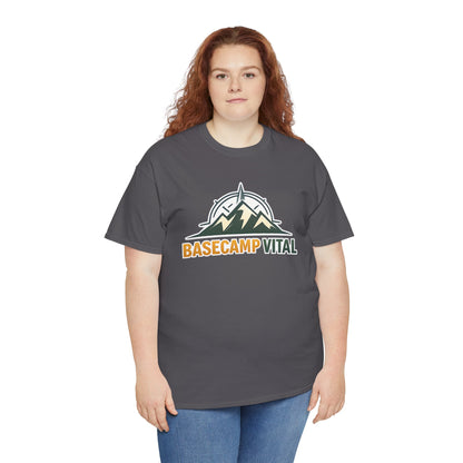 Base Camp Vital Mountain Compass Crewneck T-Shirt | Outdoor Hiking Graphic Tee | Midweight Cotton Trail Shirt (free shipping)
