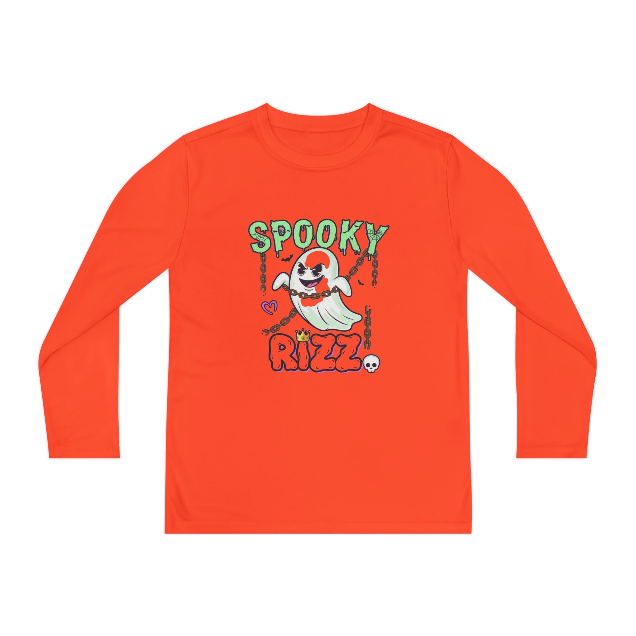 Spooky Long Sleeve Tee, Kids Ghost Shirt, Halloween Shirt, Youth Halloween Apparel, Spooky Vibes Tee, Ghostly Fun Wear