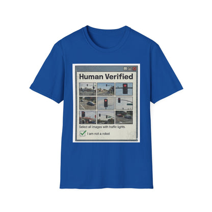Human Verified T-Shirt – CAPTCHA Traffic Light Graphic Shirt