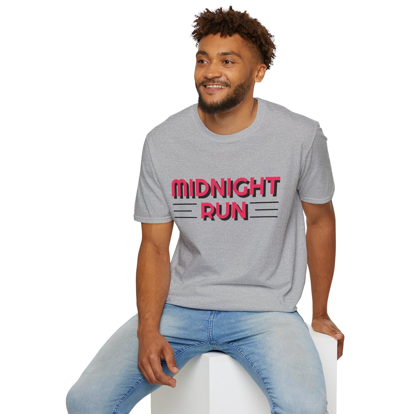 Midnight Run T-Shirt — Retro Pink Track Graphic Tee