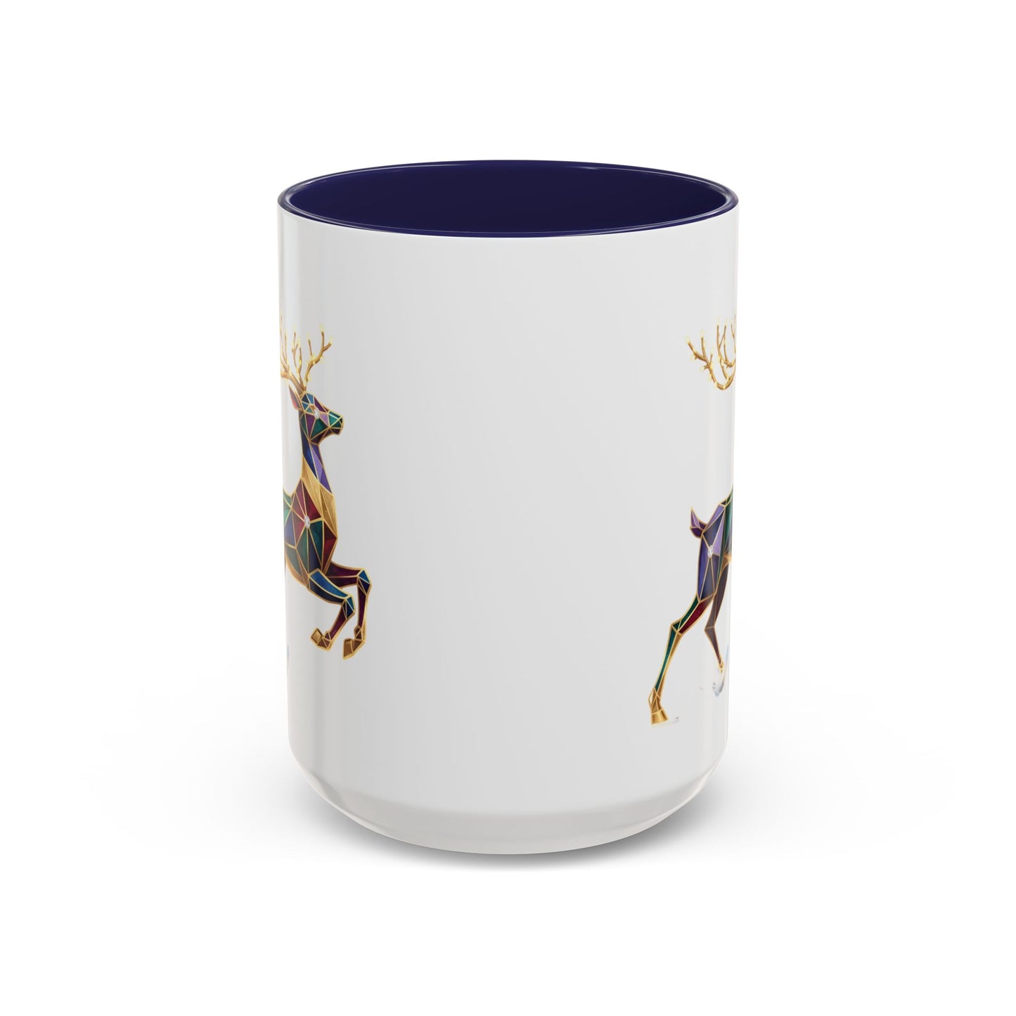 Geometric Rainbow Reindeer Accent Coffee Mug (11/15 oz)