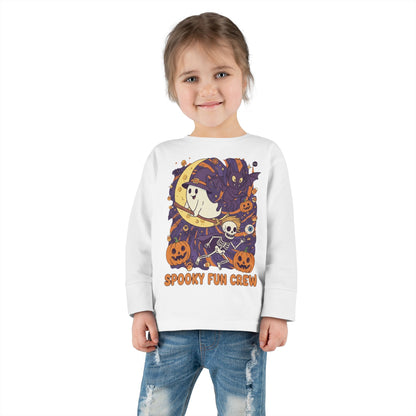 Toddler Halloween Long Sleeve Tee, Spooky Fun Crew Shirt, Kids Halloween Apparel, Fall Outfit for Toddlers, Halloween Party Wear
