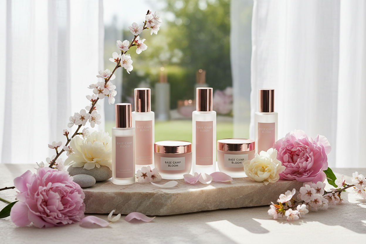 Base Camp Bloom is your reminder that healing isn’t just for your mind and heart – your skin deserves it too. This skincare line was created for women who do a lot in a day and want products that feel luxurious, look beautiful on the counter, and still keep things simple and effective.

Our formulas are inspired by nature, soft femininity and the idea of “blooming” after hard seasons. Think: gentle, glow-boosting products that support your moisture barrier, calm stressed skin and leave you looking rested – 