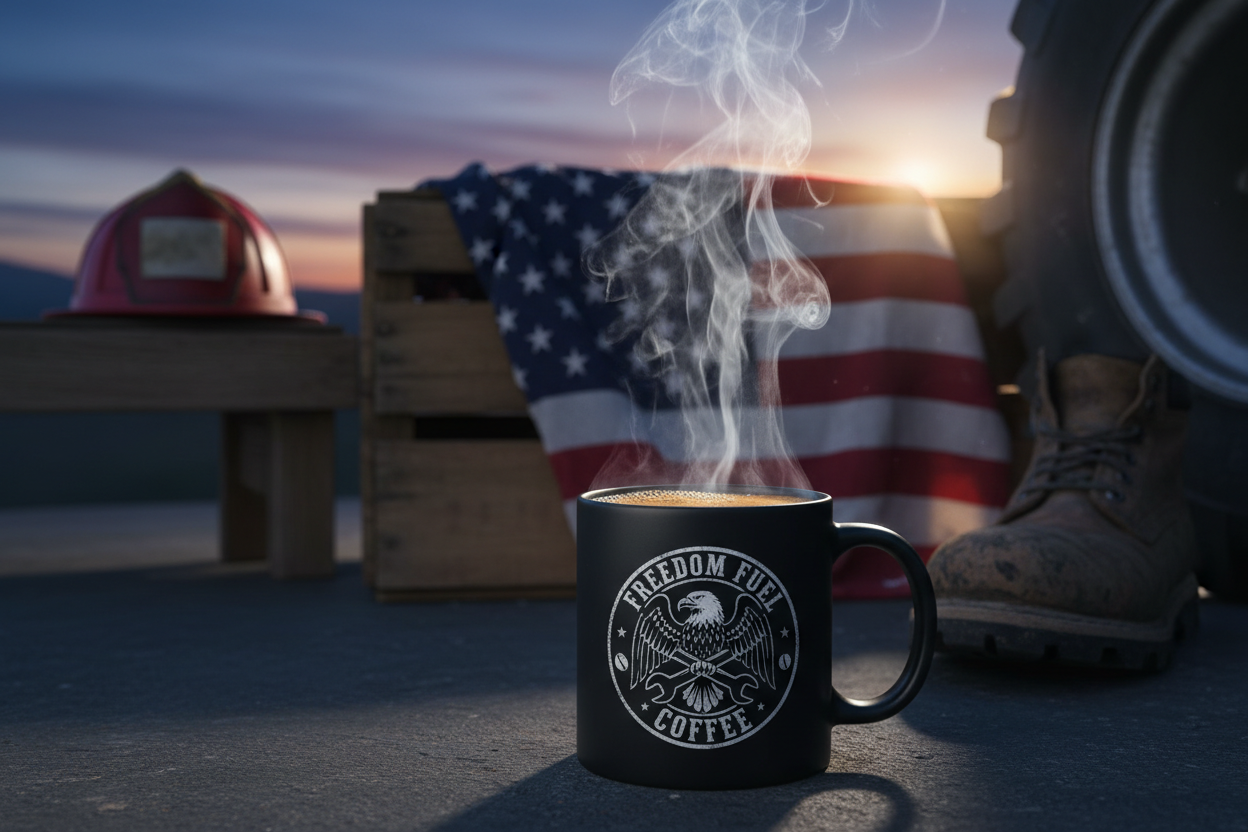 Freedom Fuel Coffee is made for the people who don’t hit snooze when life gets hard. It’s for veterans, first responders, truckers, night shifters and everyday workers who still show up when the rest of the world is sleeping.

Every bag is a bold, all-American roast designed to wake you up fast without tasting burnt or bitter. Smooth enough for daily sipping, strong enough to keep you locked in on the job, the road or the next mission. Pair it with early mornings, long hauls, campfires or late-night grind s