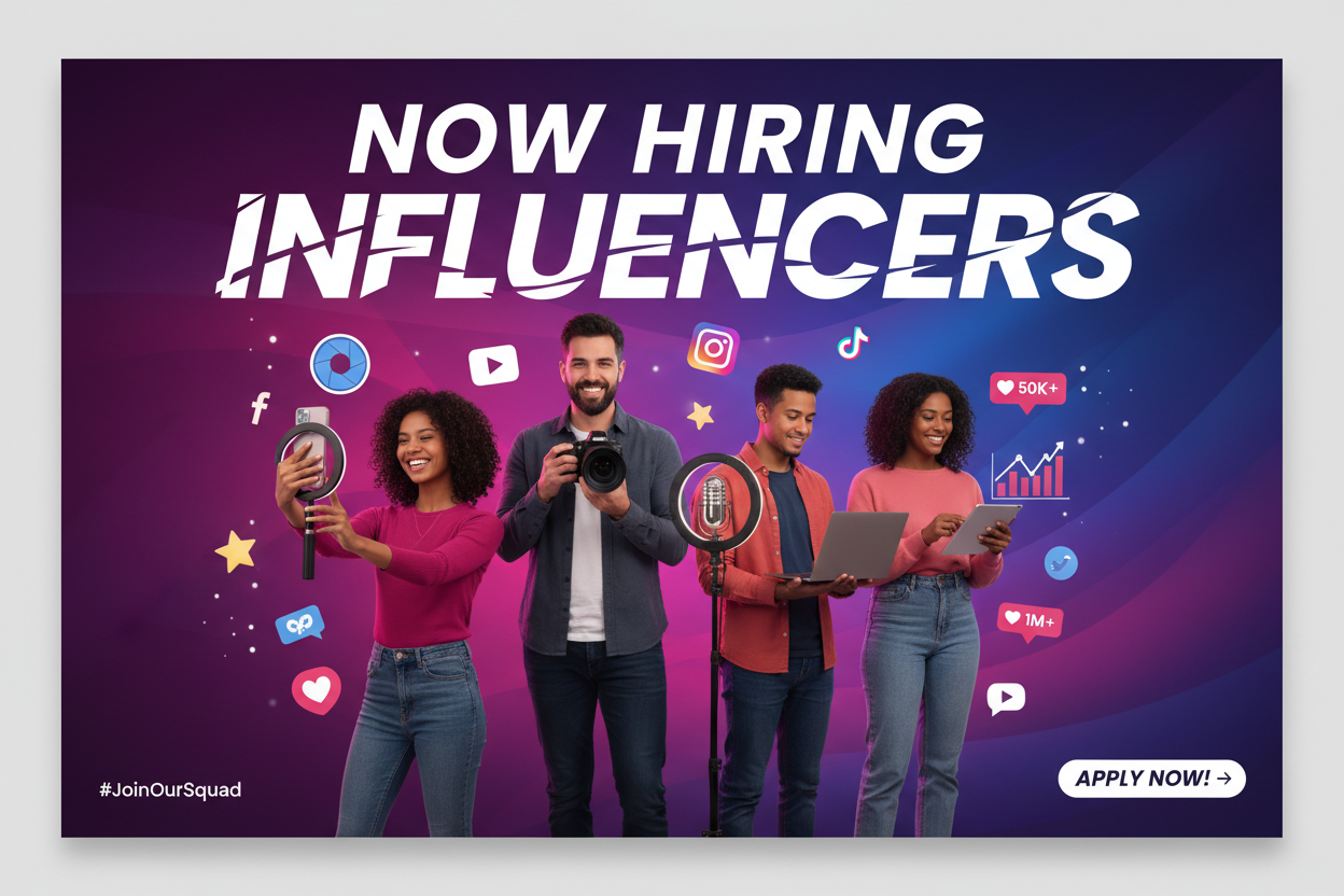 Now hiring influencers 